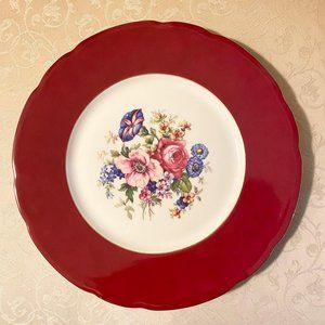 Vintage Baronet F & B Made In Bohemia Czechoslovakia Floral Scalloped Edge Plate